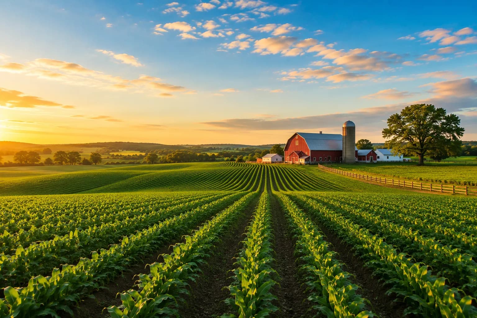 Farm with vehicles